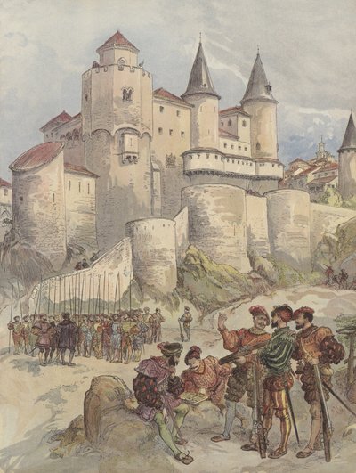 Gevangen, Frans I wordt opgesloten in een toren van het Alcazar in Madrid door Albert Robida