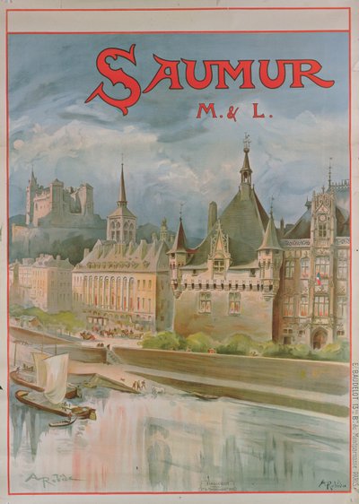 Saumur poster door Albert Robida