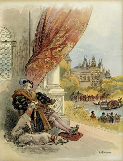 De laatste dagen van Frans I (1494-1547), in het kasteel van Rambouillet door Albert Robida