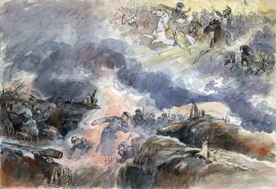 De twee Murats. 1914-1918 (litho) door Albert Robida