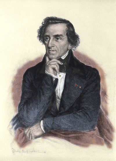 Portret van Giacomo Meyerbeer (1791-1864), Duitse componist. Tekening door Albert Rosenthal door Albert Rosenthal