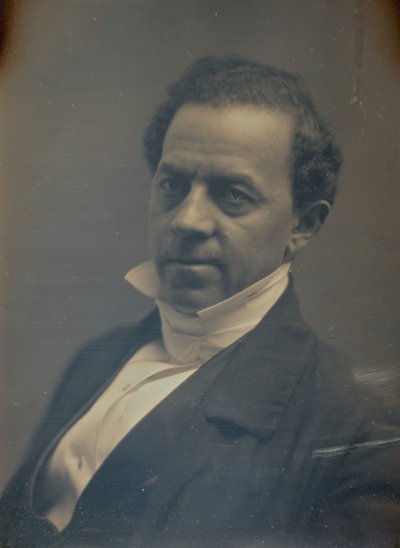 Heer in formele kraag en witte das door Albert Sands Southworth