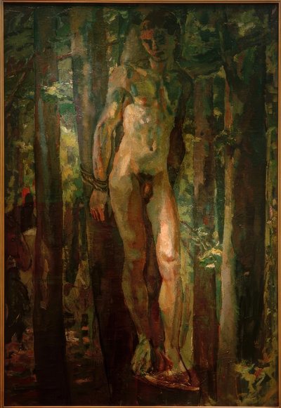 Gebonden Sebastian in het bos door Albert Weisgerber
