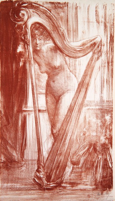 Jong meisje met harp, 1903 door Albert de Belleroche