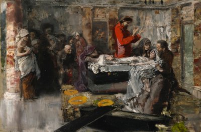 De opwekking van het dochtertje van Jairus door Albert von Keller