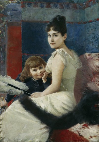 Irene von Keller met zoon Balthasar door Albert von Keller