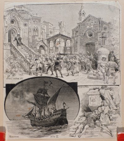 Illustraties van Cristoforo Colombo, opera door Alberto Franchetti, circa 1892 door Alberto Franchetti