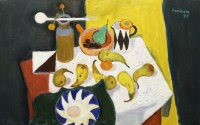 Stilleven met Peren door Alberto Morrocco