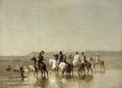 Een Valkenjacht, 1862 door Alberto Pasini