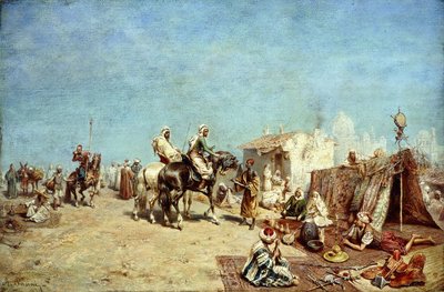 Een Arabisch kampement door Alberto Pasini