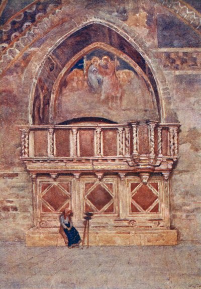 Preekstoel, Onderkerk, S Francesco, Assisi door Alberto Pisa