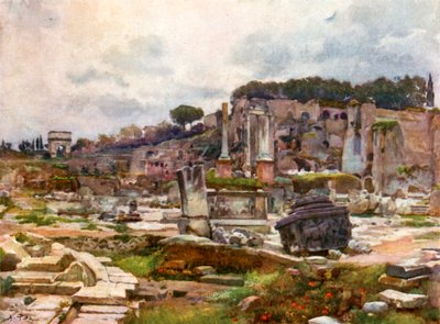 Het Forum vanaf de Boog van Septimius Severus door Alberto Pisa