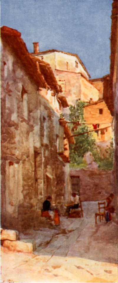 Dorpstraat in Anticoli, in de Sabijnse Heuvels door Alberto Pisa