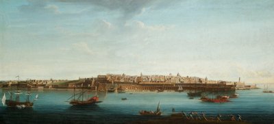 Een van een set van zeven uitzichten op Valletta, Malta en omgeving, c.1753 door Alberto Pullicino