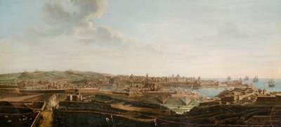 Een van een set van zeven uitzichten van Valletta, Malta en omgeving, ca. 1753 door Alberto Pullicino
