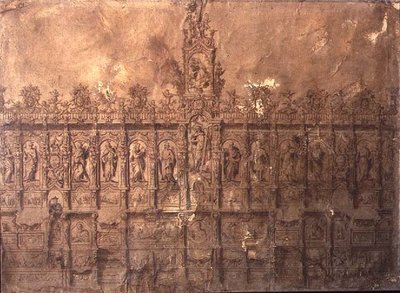 Ontwerp voor de koorbanken door Alberto de or Joaquin de(1674 1724) Churriguera