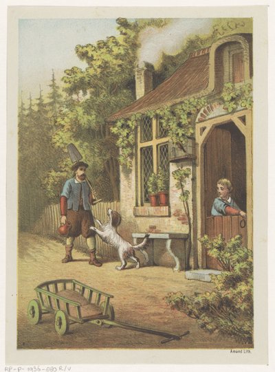 Begroeting op het erf door Albertus Barend Hendrik Braakensiek