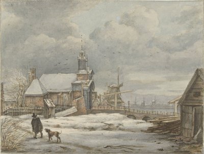 Gezicht op de Haarlemmerpoort te Amsterdam door Albertus Brondgeest