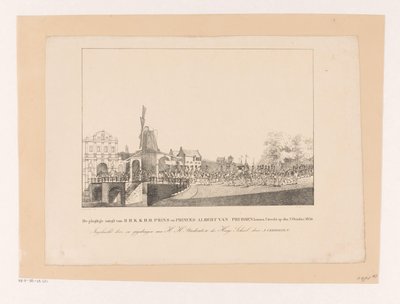 Intocht van Prinses Marianne en haar man Prins Albert te Utrecht, 1830 door Albertus Verhoesen