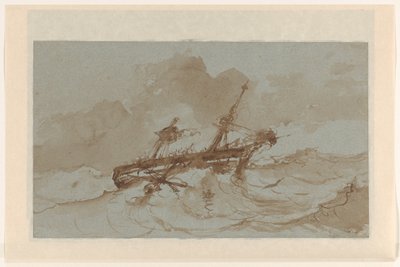 Tweemaster op hoge zee door Albertus van Beest