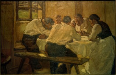 Lunch (De Soep, II. Versie) door Albin Egger Lienz