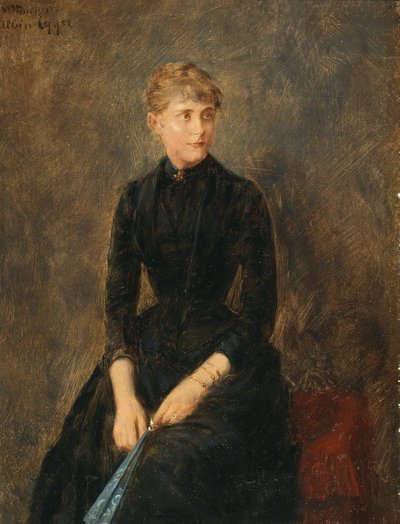 Portret van de zangeres Hedwig Helbig 1869-1951, ca. 1889 door Albin Egger Lienz