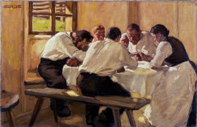 Lunch (De Soep, versie II) door Albin Egger Lienz