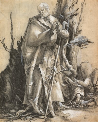 Baardige Heilige in een Bos, ca. 1516 door Albrecht Dürer