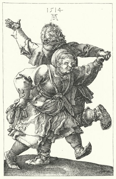 Boerenpaar dansend door Albrecht (after) Durer or Duerer
