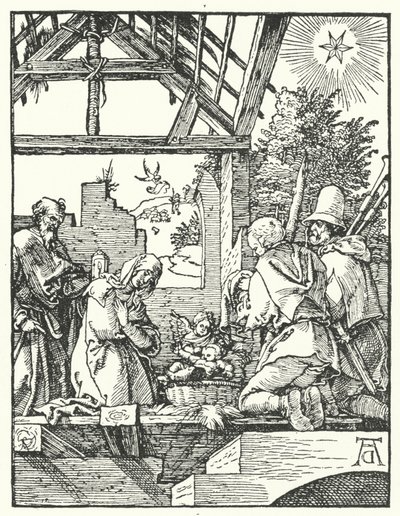 De Aanbidding van de Herders door Albrecht (after) Durer or Duerer