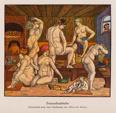 Vrouwenbaden door Albrecht (after) Durer or Duerer