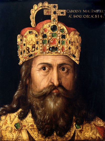 Portret van Karel de Grote (742-814) door Albrecht (follower of) Durer or Duerer