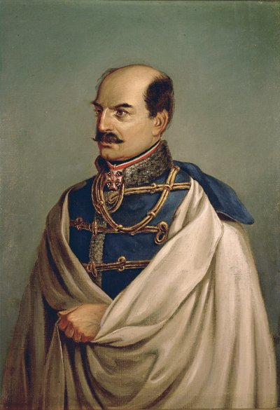 Feldzeugmeister Joseph graaf Jellacic, Banus van Kroatië ... (schilderij op doek) door Albrecht Adam