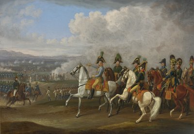 Generaal von Bellegarde en zijn officieren tijdens een veldslag door Albrecht Adam