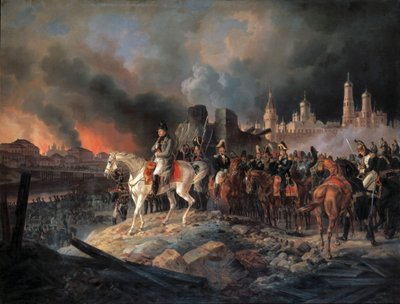 Napoleon Bonaparte in Moskou, 1840 door Albrecht Adam