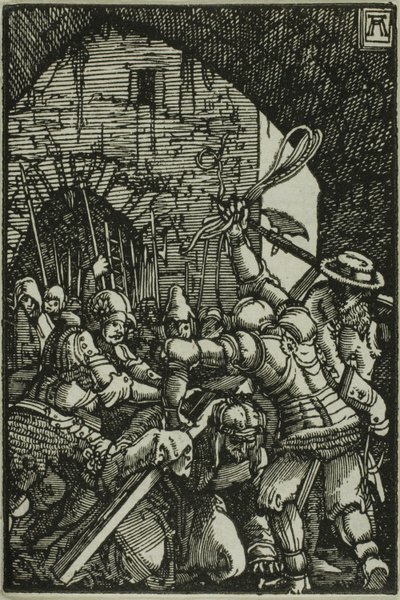 Het dragen van het kruis, uit De Val en Verlossing van de Mens door Albrecht Altdorfer