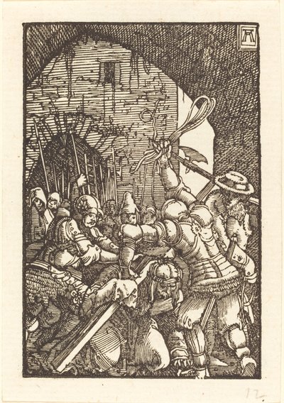 Christus draagt het kruis door Albrecht Altdorfer