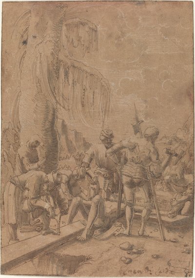Christus aan het kruis genageld door Albrecht Altdorfer