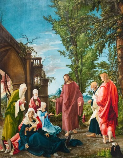 Christus neemt afscheid van zijn moeder, c.1520 door Albrecht Altdorfer