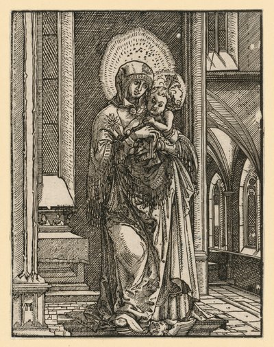 De „schone Maria van Regensburg“ in de kerk door Albrecht Altdorfer