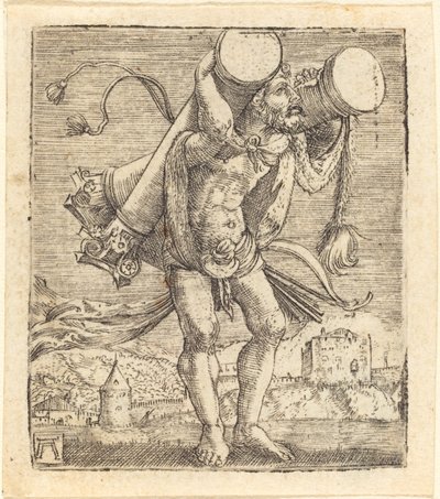 Hercules die de Zuil van Gades Draagt door Albrecht Altdorfer