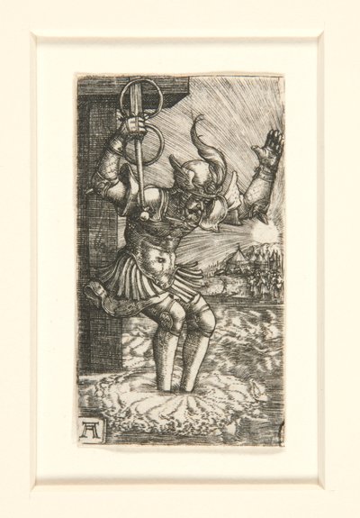 Horatius Cocles springt in de Tiber door Albrecht Altdorfer