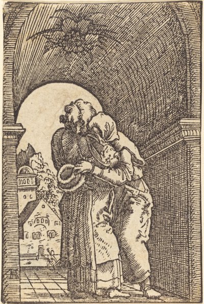Joachim omhelst Anna door Albrecht Altdorfer