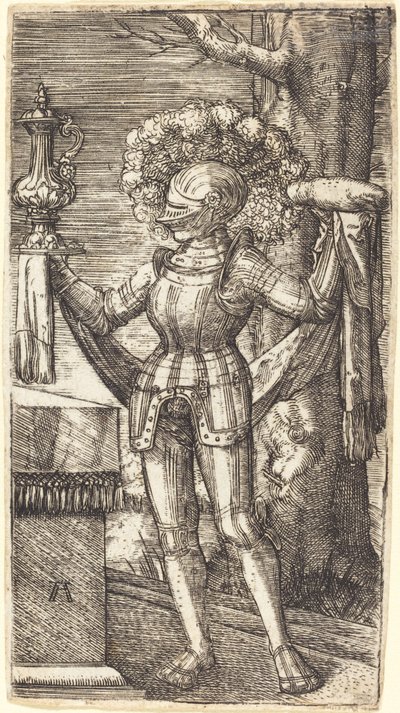 Ridder in Harnas met Brood en Wijn door Albrecht Altdorfer