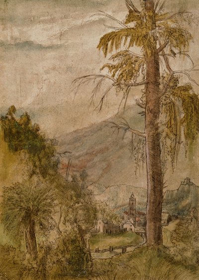 Landschap met Kerk door Albrecht Altdorfer