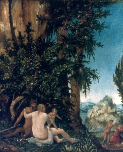 Landschap met familie van Satyrs door Albrecht Altdorfer