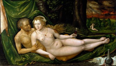 Loth en zijn dochters door Albrecht Altdorfer