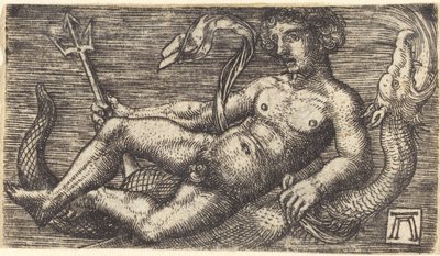 Neptunus op een Zeemonster door Albrecht Altdorfer