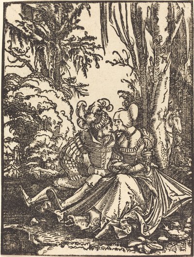 Paar Geliefden in een Landschap door Albrecht Altdorfer