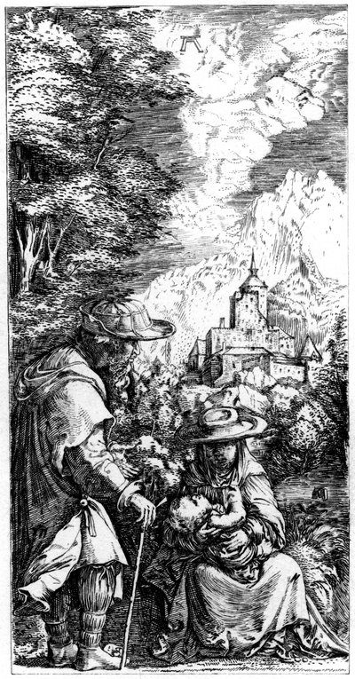 Rust tijdens de vlucht naar Egypte, c1515-1519 door Albrecht Altdorfer